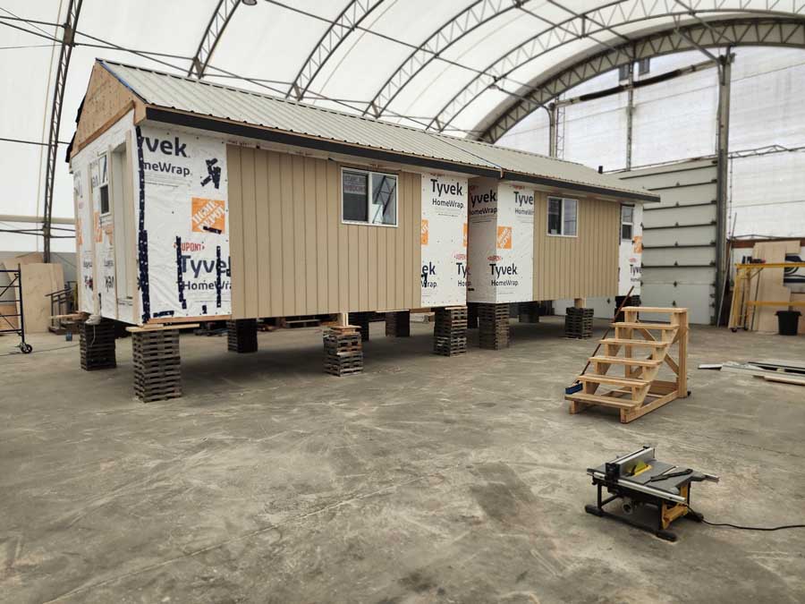 Carriage home modules in production at the West Kelowna factory